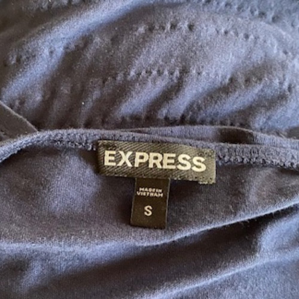 Express Navy Blue Ruffle Tank - Picture 6 of 10